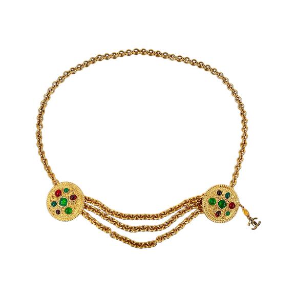 Chanel Vintage Jeweled Chain Belt - Picture 1 of 8